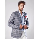 DStreet Navy blue men's checked jacket MX0567 Cijene