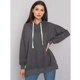 Fashion Hunters Dark gray melange plain hoodie Cene