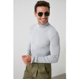 Trendyol Gray Men's Slim Fit Turtleneck Corduroy Knitted Sweater Cene'.'