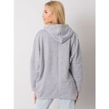 Fashion Hunters Gray melange kangaroo hoodie Cene