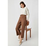 Koton Women's Brown Wide Leg Belted Trousers | Shoptok.si
