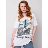 Fashion Hunters White T-shirt with a jewel applique | Shoptok.si