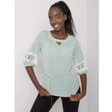 Fashion Hunters Women's white and green patterned blouse Cene