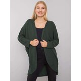 Fashion Hunters Women's dark green knitted cape Cene