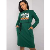 Fashion Hunters Green plus size dress with a print Cene