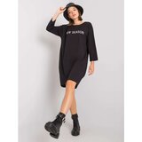 Fashion Hunters Black cotton dress with an inscription | shoptok.hr