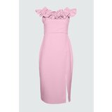 Trendyol Ružičasta Lila ovratnik Detaljna haljina bijela | pink cene