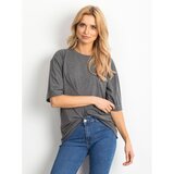 Fashion Hunters Dark gray cotton blouse | Shoptok.si