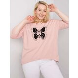 Fashion Hunters Dusty pink cotton blouse with an application Cene