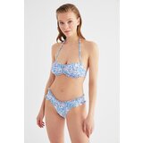 Trendyol Blue Floral Pattern Frilly Bikini Bottoms | Shoptok.si