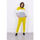 Kesi Set with colorful stripes kiwi+white cene