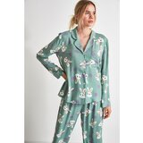 Trendyol Ženska pidžama - komplet Rabbit patterned bela | kaki cene