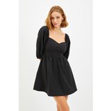 Trendyol Black Balloon Sleeve Heart Collar Dress Cijene