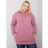 Fashion Hunters Dusty pink plus size cotton hooded sweatshirt