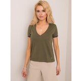 Fashion Hunters Khaki V-neck t-shirt | Shoptok.si