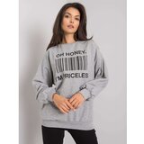 Fashion Hunters Gray sweatshirt with a print Cene