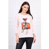Kesi Blouse with graphics 3D Noteworthy powdered pink Cene