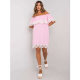 Fashion Hunters Light pink dress with a Spanish neckline Cijene
