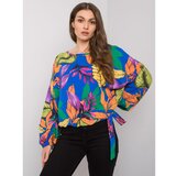 Fashion Hunters Blue loose-fitting blouse with long sleeves Cene
