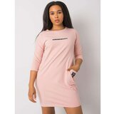 Fashion Hunters Dusty pink cotton plus size dress Cene