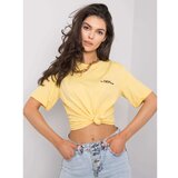 Fashion Hunters Žuta ženska majica sa vezom Cene