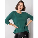Fashion Hunters Tamnozelena bluza sa 3/4 rukavima crna | zelena Cene