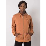 Fashion Hunters Light brown sweatshirt with zip fastening | Shoptok.si