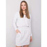 Fashion Hunters RUE PARIS Light gray melange sweatshirt dress | shoptok.hr