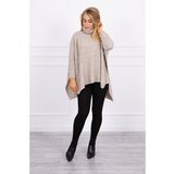 Kesi Turtleneck sweater and side slits beige | shoptok.hr