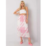Fashion Hunters Pink pleated skirt with patterns Cene