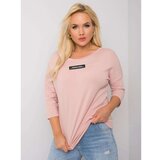 Fashion Hunters Dusty pink plus size blouse with a V-neck at the back Cene