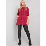 Fashion Hunters Plus size burgundy long sweatshirt Cene