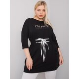 Fashion Hunters Black plus tunic with inscription | Shoptok.si