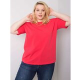 Fashion Hunters Plus size coral t-shirt in cotton Cene