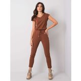 Fashion Hunters Brown cotton sweatpants | shoptok.hr