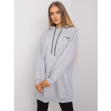 Fashion Hunters Gray melange women's hooded sweatshirt | shoptok.hr