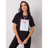 Fashion Hunters Women's black t-shirt with a print | Shoptok.si