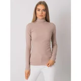 Fashion Hunters RUE PARIS Women's turtleneck in dark beige