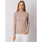 Fashion Hunters RUE PARIS Women's turtleneck in dark beige | Shoptok.si