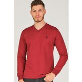 Dewberry V4002 V COLLAR MEN'S SWEATSHIRT-BURGUNDY Cijene