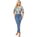 Ptakmoda patterned blouse with a stand-up collar and decorative binding at the neck | Shoptok.si