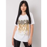 Fashion Hunters White t-shirt with inscription and application | shoptok.hr