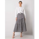 Fashion Hunters RUE PARIS Black checked skirt with a frill Cene