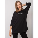Fashion Hunters Black women's blouse with an inscription | Shoptok.si