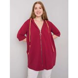 Fashion Hunters Maroon women's sweatshirt of a larger size | Shoptok.si