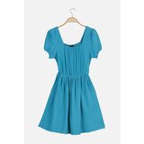 Trendyol Blue Square Neck Knitted Dress | Shoptok.si