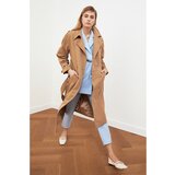 Trendyol Mink Belted Windbreaker Detailed Water Repellent Long Trench Coat | shoptok.hr