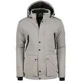 Ombre Odjeća Muška prošivena jakna za sredinu sezone C449 crna | bela | siva cene