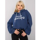Fashion Hunters Dark blue padded sweatshirt with a hood Cene