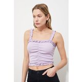 Trendyol Lilac Strapped Ruffle Detailed Corded Knitted Blouse | Shoptok.si